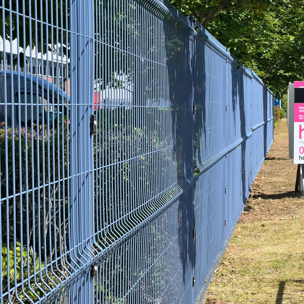 Blue V Mesh security fencing