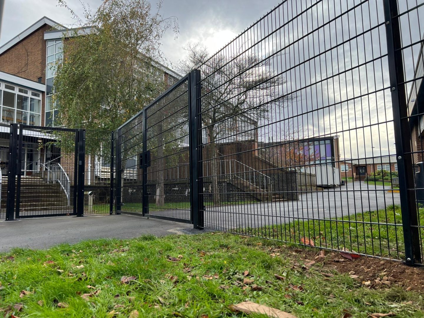 Black security fencing at Bilton school, rugby