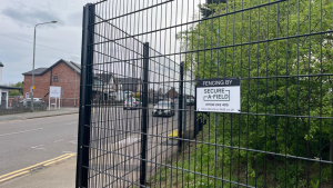 Black mesh fence at a primary school