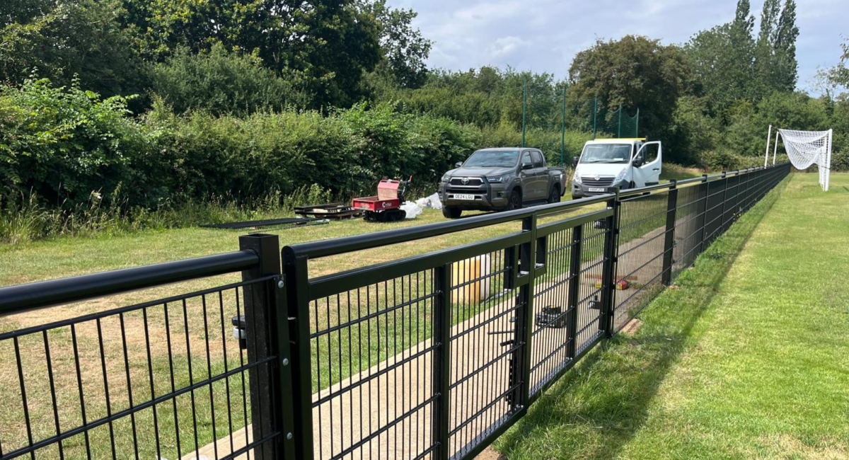Black Spectator fencing at a football club