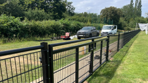 Black Spectator fencing at a football club