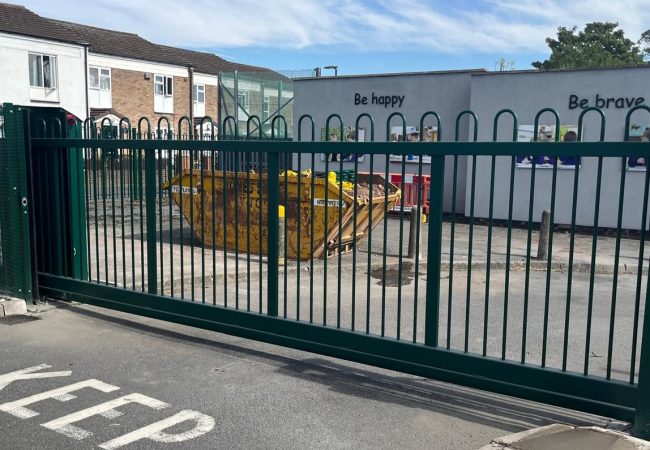 Automated sliding gate at Pegasus school in birmingham