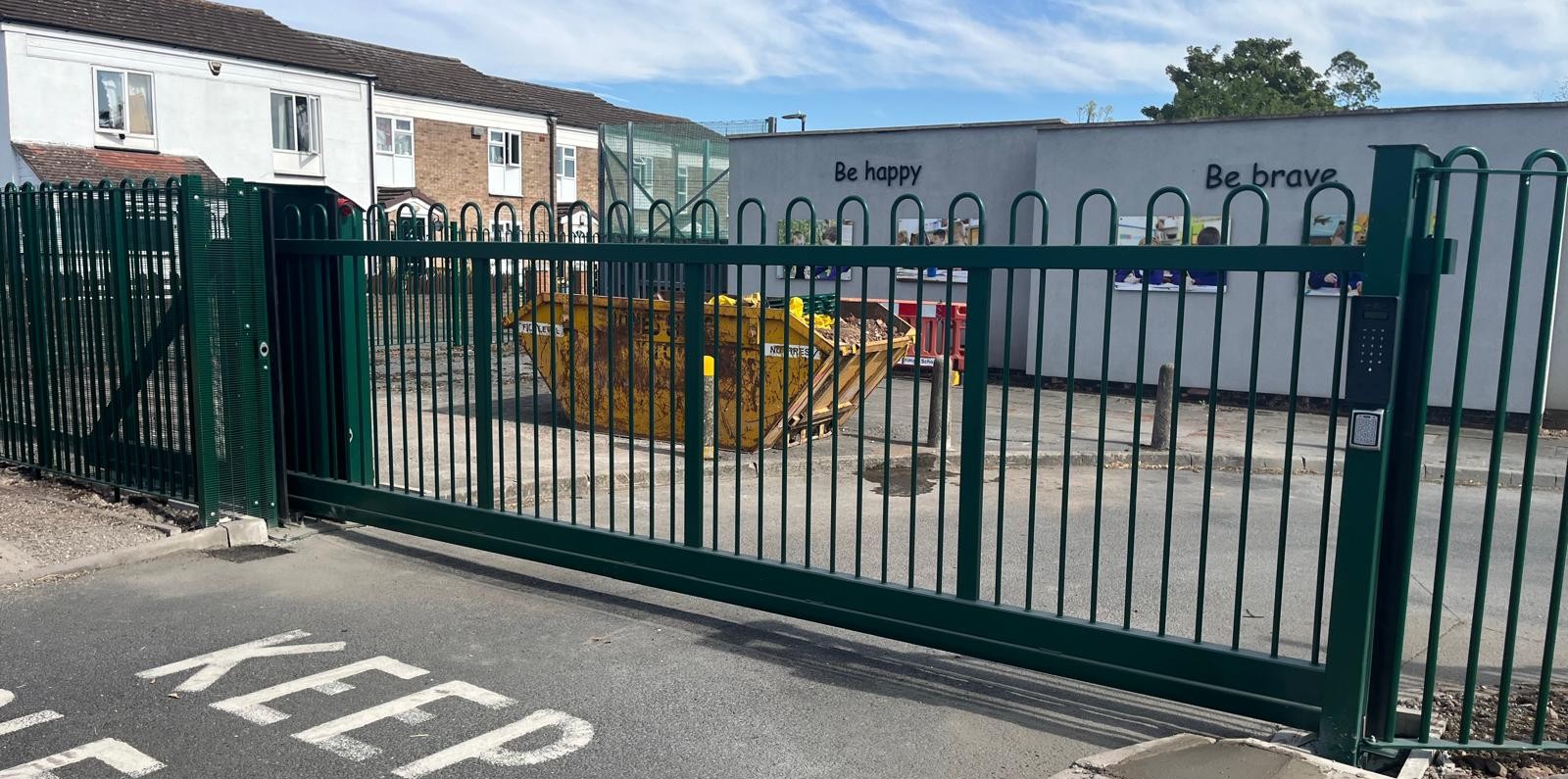 Automated sliding gate at Pegasus school in birmingham