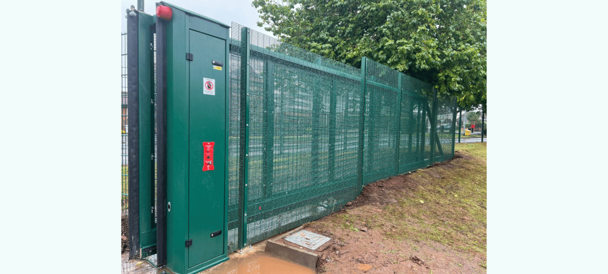 Automated sliding gate at Kimberley Primary School, Nottingham