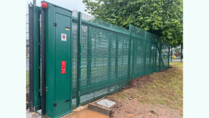 Automated sliding gate at Kimberley Primary School, Nottingham