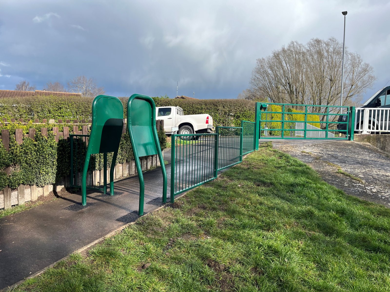 Motorcycle inhibitor, railing and gate installation for Charnwood Borough Council.