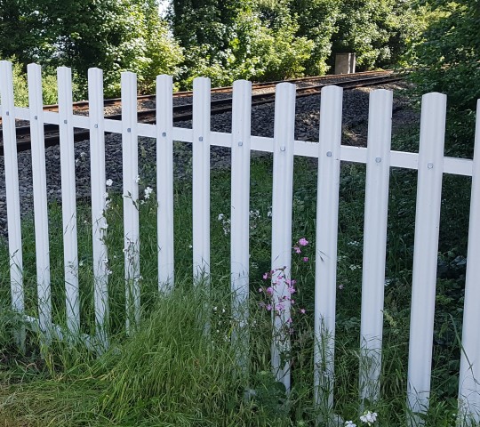 White Palisade steel fencing