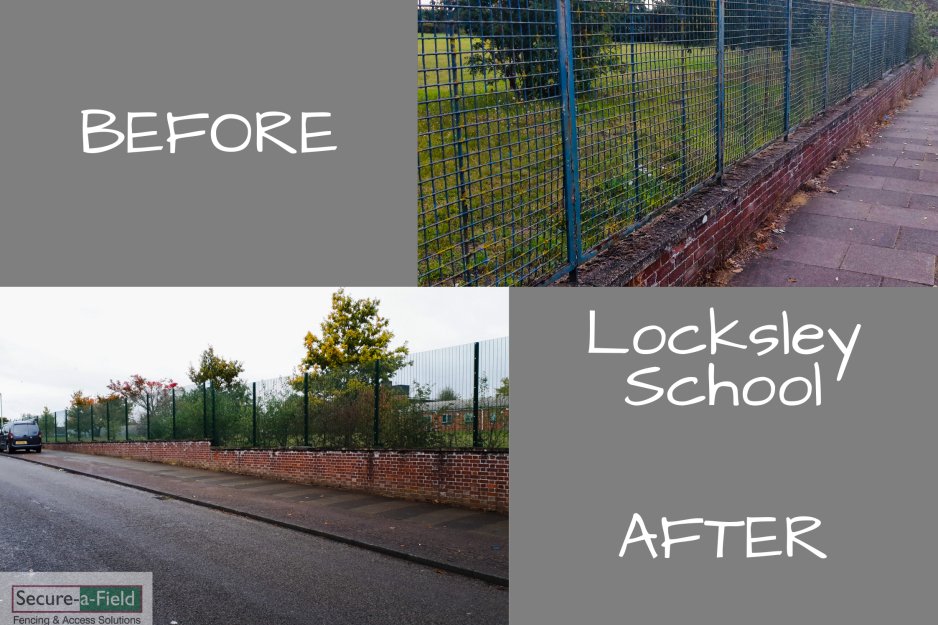 Fencing Panels Before and After Locksley School Norwich
